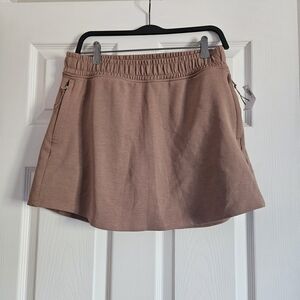 Old Navy Tan Skort with Elastic Waistband and A-Line Silhouette